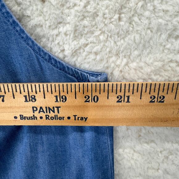 Loft Dress Chambray Small Dropped Waist Summer Lightweight Sleeveless Halter - Picture 4 of 10